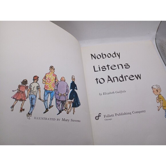 Nobody Listens to Andrew By Elizabeth Guilfoile, 1957 Paperback Follett Publish - Picture 3 of 6